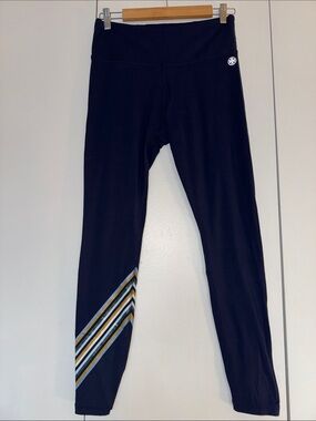 💜OFFERS💜 - Tory Burch Navy Leggings with Striped Ankle